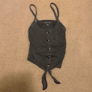 AE Olive Green/Dark Grey Tank with Buttons